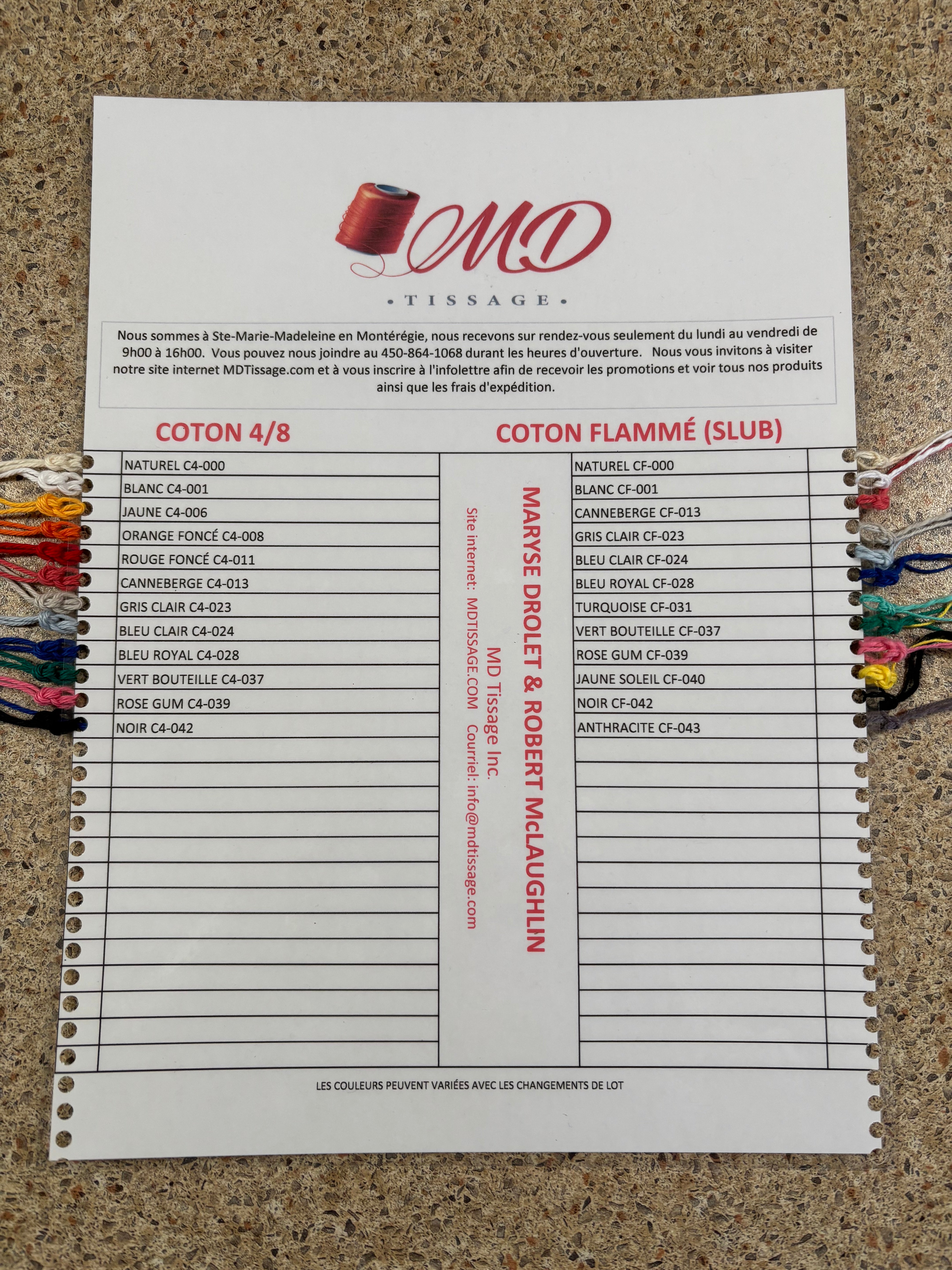 Laminated Color Chart - Color Swatch Card with Laminated Samples