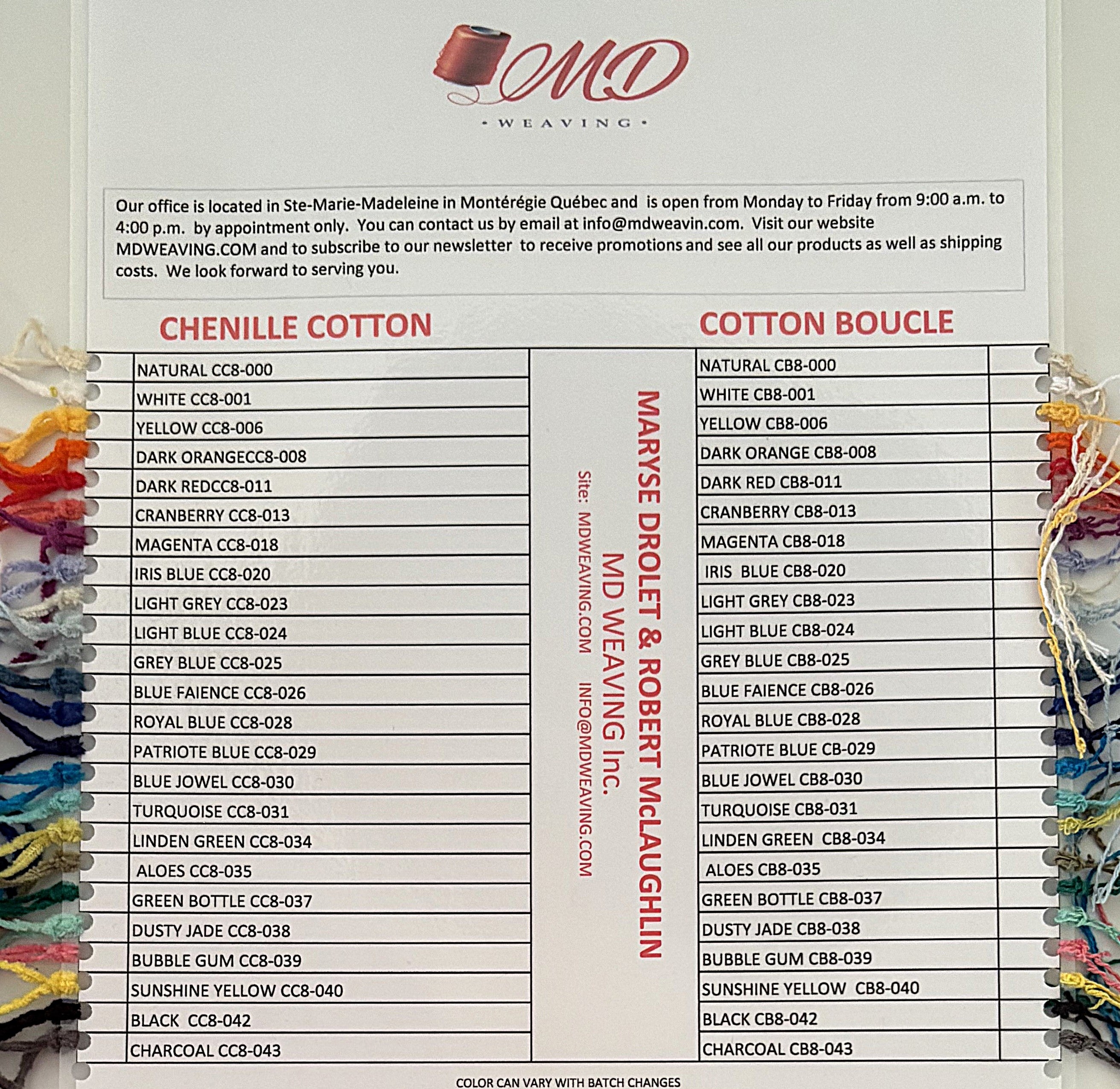 Laminated Color Chart - Color Swatch Card with Laminated Samples