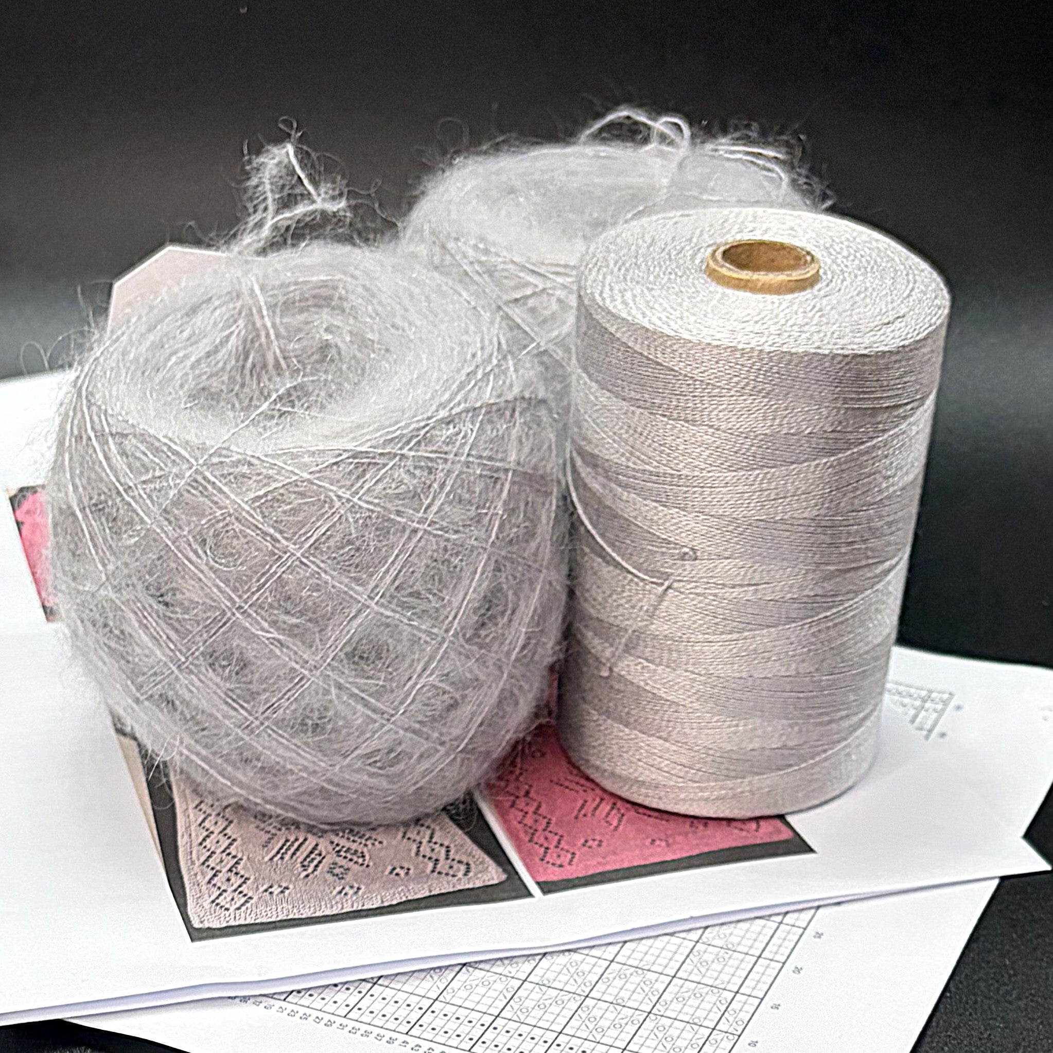 Mohair and Tencel scarf knitting set / Ensemble pour foulard en Tencel et Mohair (Tricot)