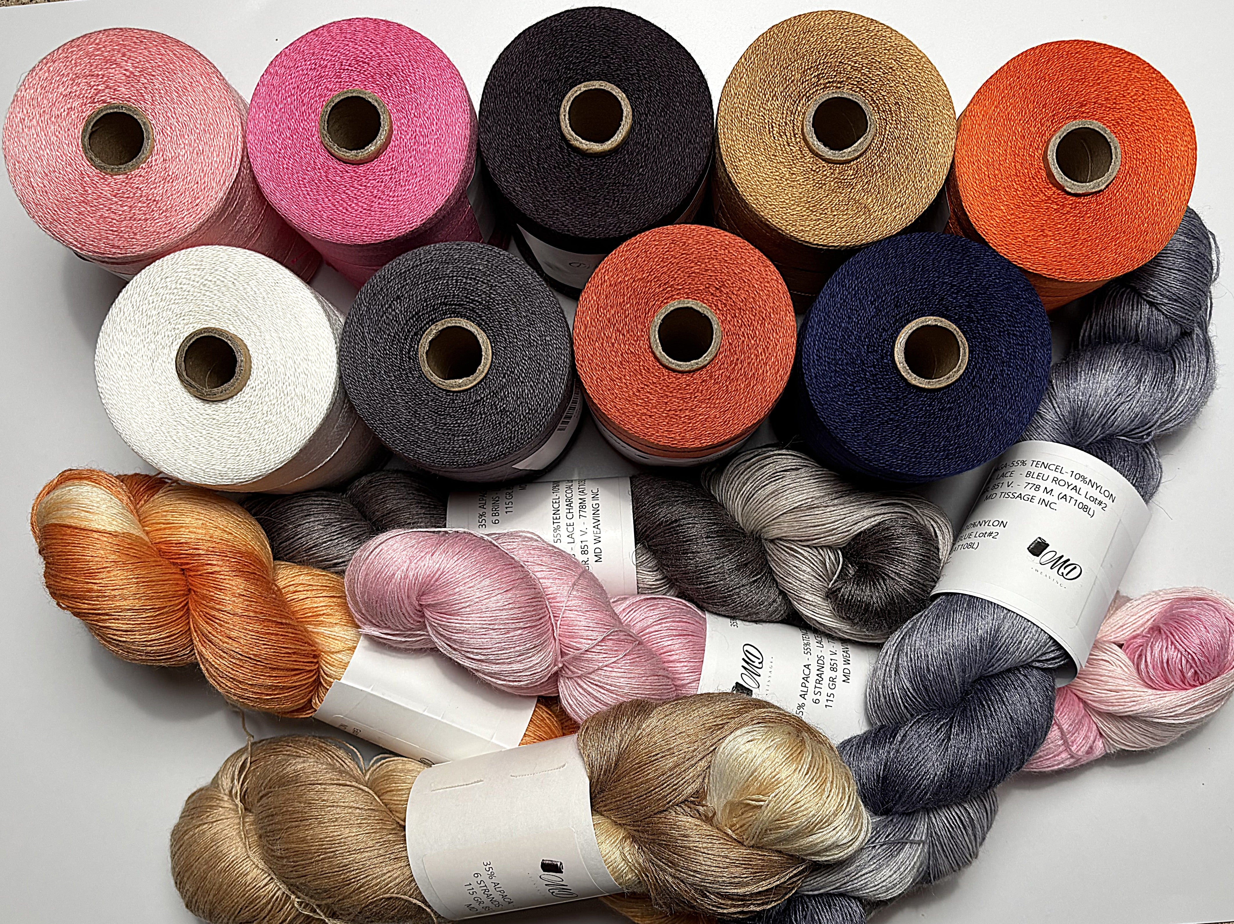 Enssemble de tissage d'écharpe, Alpaga Tencel - Scarf Weaving Kit, Alpaca Tencel