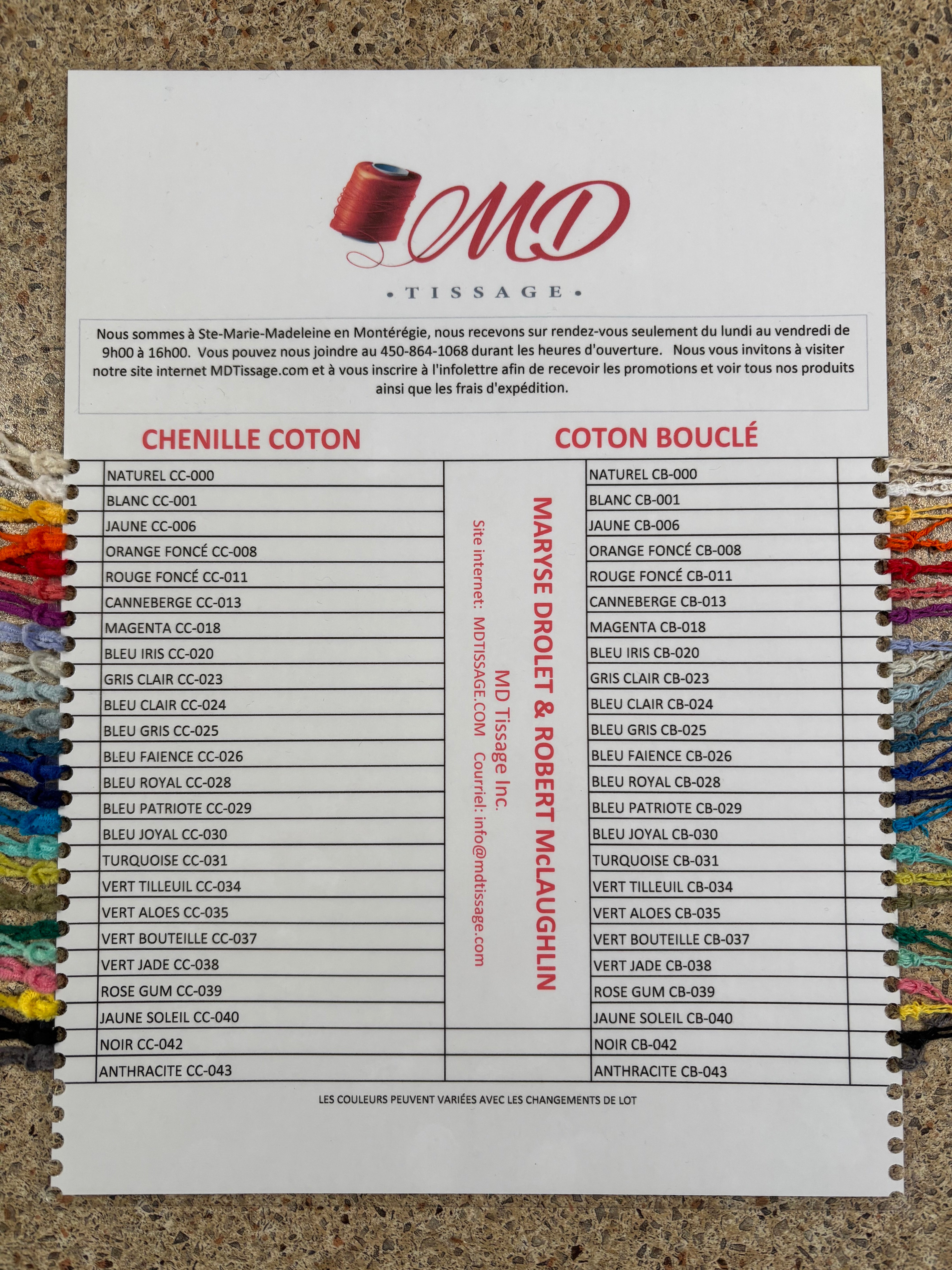 Laminated Color Chart - Color Swatch Card with Laminated Samples