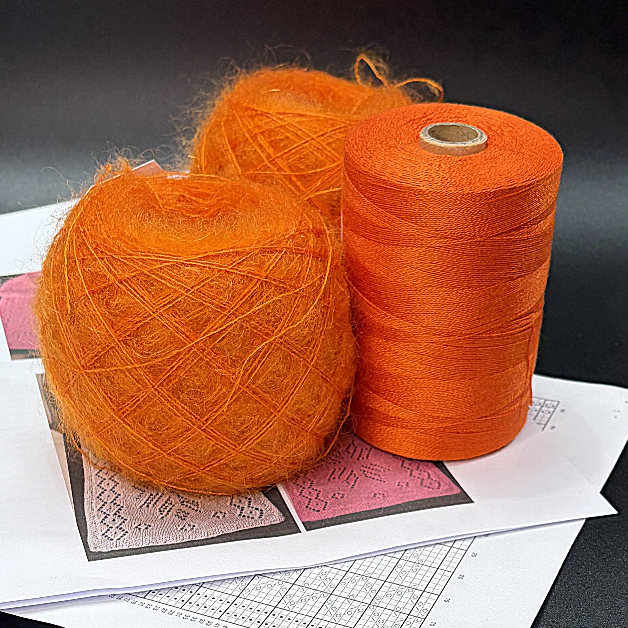 Mohair and Tencel scarf knitting set / Ensemble pour foulard en Tencel et Mohair (Tricot)