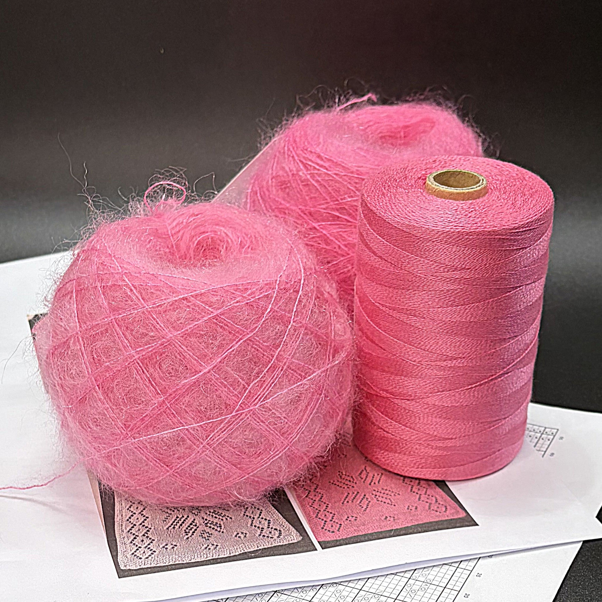 Mohair and Tencel scarf knitting set / Ensemble pour foulard en Tencel et Mohair (Tricot)