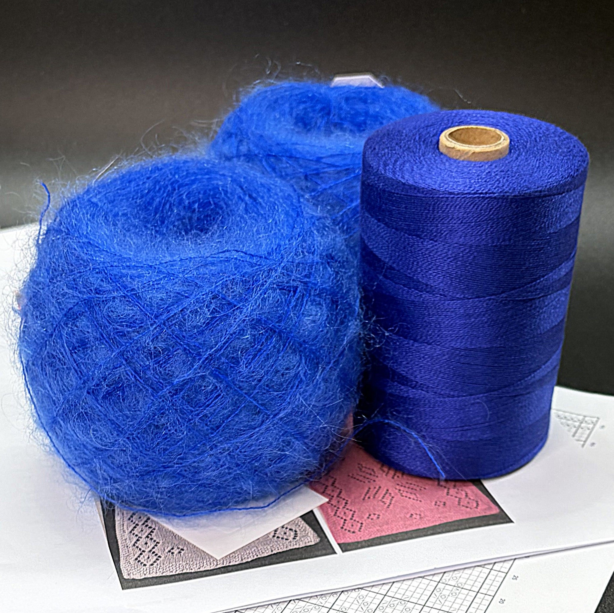 Mohair and Tencel scarf knitting set / Ensemble pour foulard en Tencel et Mohair (Tricot)